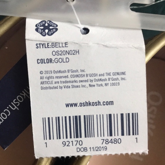 Oshkosh B’ gosh Belle Gold color girl shoes. - Picture 4 of 10